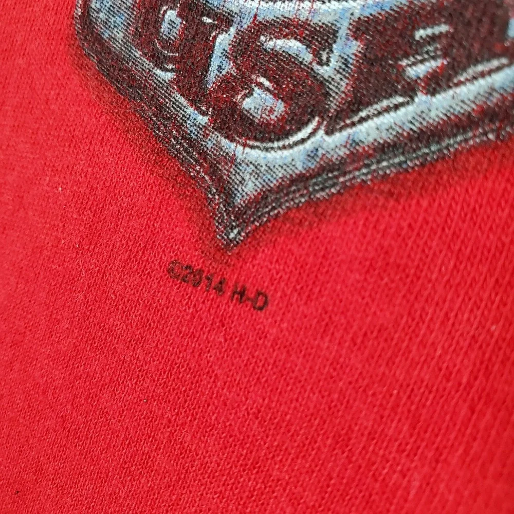 Harley Davidson Men Shirt XL‎ Red Los Angeles Anaheim Fullerton Ca 2014 Tee
